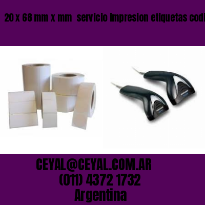 20 x 68 mm x mm  servicio impresion etiquetas codigos