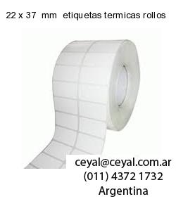 22 x 37  mm  etiquetas termicas rollos