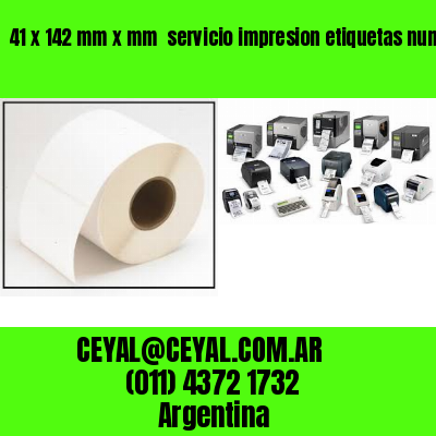 41 x 142 mm x mm  servicio impresion etiquetas numeradas