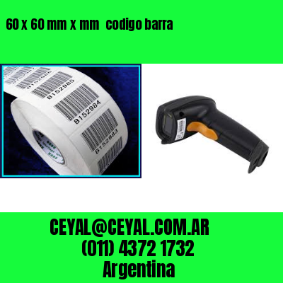 60 x 60 mm x mm  codigo barra