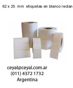 62 x 25  mm  etiquetas en blanco rectangulares