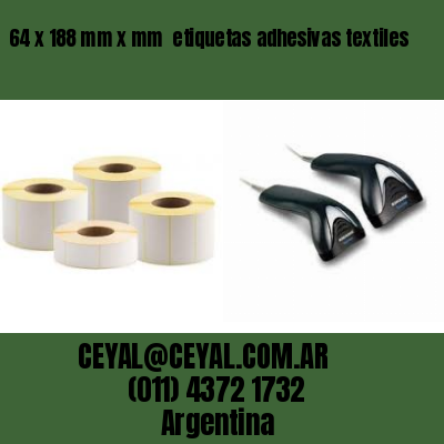 64 x 188 mm x mm  etiquetas adhesivas textiles