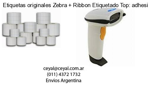 Etiquetas originales Zebra   Ribbon Etiquetado Top: adhesivo   ribbo