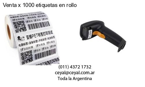 Venta x 1000 etiquetas en rollo