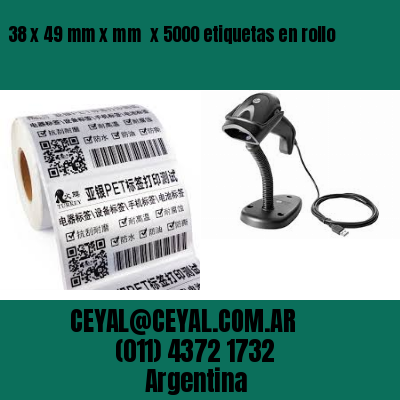 38 x 49 mm x mm  x 5000 etiquetas en rollo