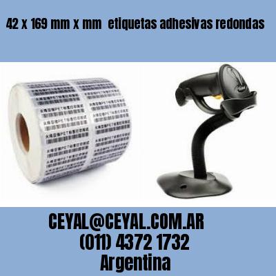 42 x 169 mm x mm  etiquetas adhesivas redondas
