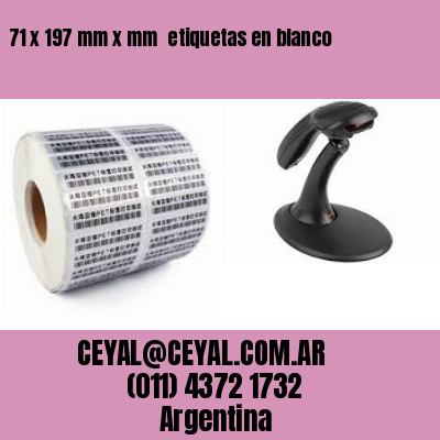 71 x 197 mm x mm  etiquetas en blanco