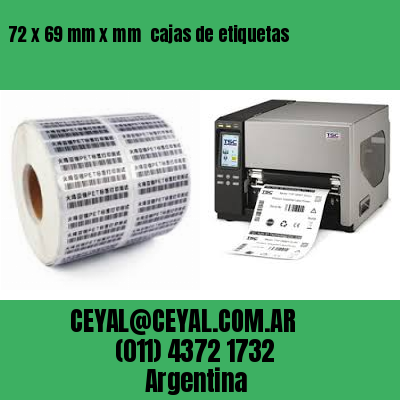 72 x 69 mm x mm  cajas de etiquetas