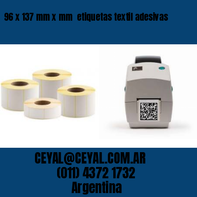 96 x 137 mm x mm  etiquetas textil adesivas