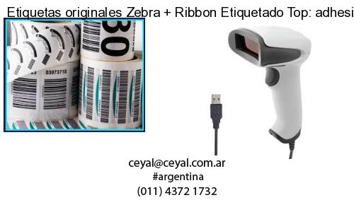 Etiquetas originales Zebra   Ribbon Etiquetado Top: adhesivo   ribbo