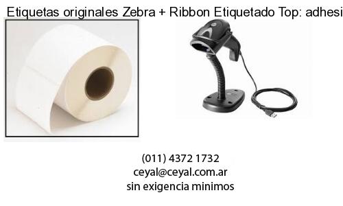 Etiquetas originales Zebra   Ribbon Etiquetado Top: adhesivo   ribbo