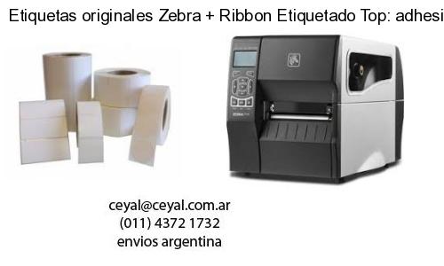 Etiquetas originales Zebra   Ribbon Etiquetado Top: adhesivo   ribbo