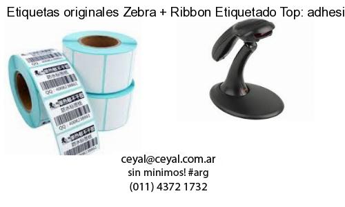 Etiquetas originales Zebra   Ribbon Etiquetado Top: adhesivo   ribbo