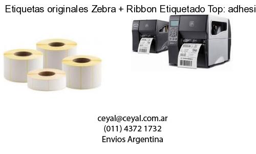Etiquetas originales Zebra   Ribbon Etiquetado Top: adhesivo   ribbo