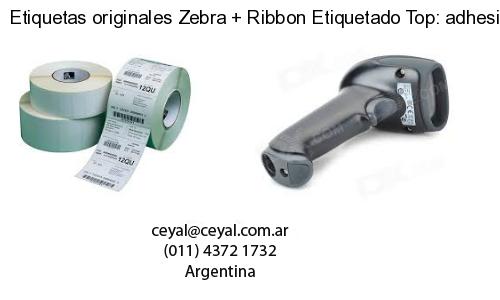 Etiquetas originales Zebra   Ribbon Etiquetado Top: adhesivo   ribbo