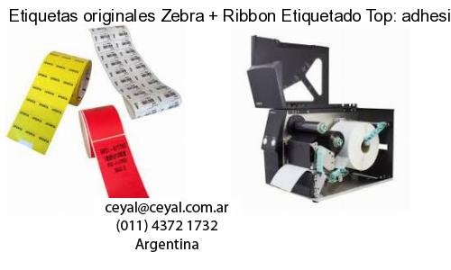 Etiquetas originales Zebra   Ribbon Etiquetado Top: adhesivo   ribbo