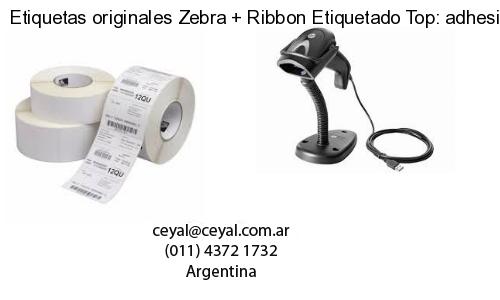 Etiquetas originales Zebra   Ribbon Etiquetado Top: adhesivo   ribbo