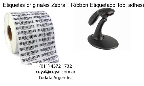 Etiquetas originales Zebra   Ribbon Etiquetado Top: adhesivo   ribbo