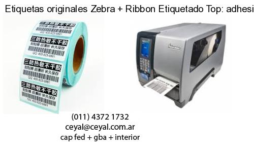 Etiquetas originales Zebra   Ribbon Etiquetado Top: adhesivo   ribbo