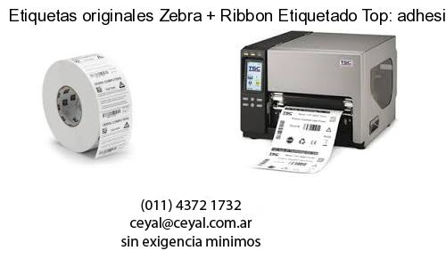 Etiquetas originales Zebra   Ribbon Etiquetado Top: adhesivo   ribbo