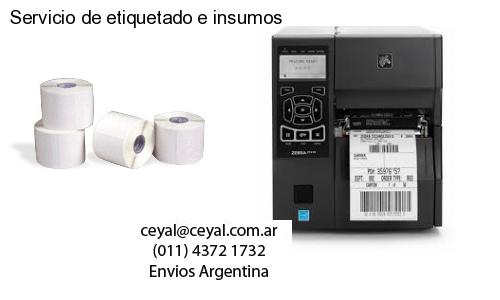 Servicio de etiquetado e insumos