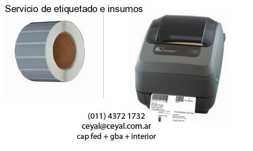 Servicio de etiquetado e insumos