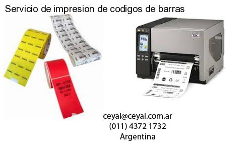 Servicio de impresion de codigos de barras