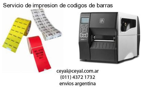 Servicio de impresion de codigos de barras