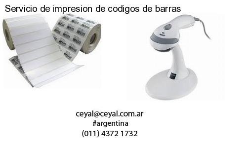 Servicio de impresion de codigos de barras