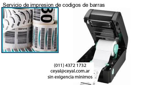 Servicio de impresion de codigos de barras