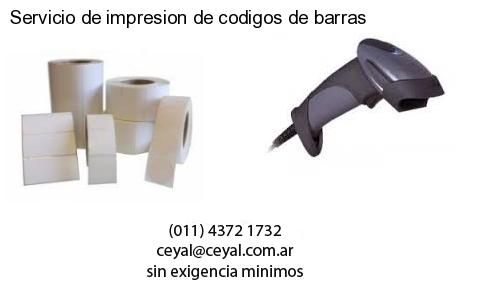 Servicio de impresion de codigos de barras