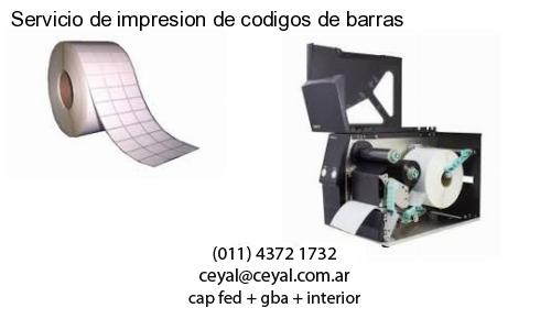 Servicio de impresion de codigos de barras