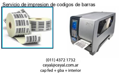 Servicio de impresion de codigos de barras