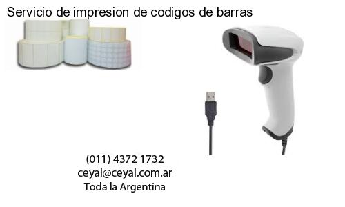 Servicio de impresion de codigos de barras