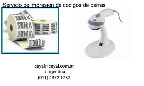 Servicio de impresion de codigos de barras