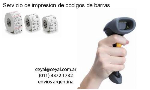 Servicio de impresion de codigos de barras