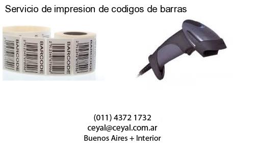 Servicio de impresion de codigos de barras