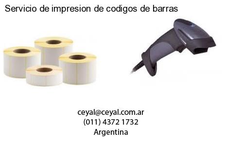 Servicio de impresion de codigos de barras