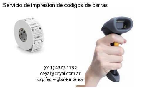 Servicio de impresion de codigos de barras
