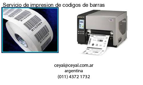 Servicio de impresion de codigos de barras