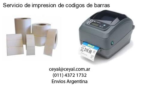 Servicio de impresion de codigos de barras