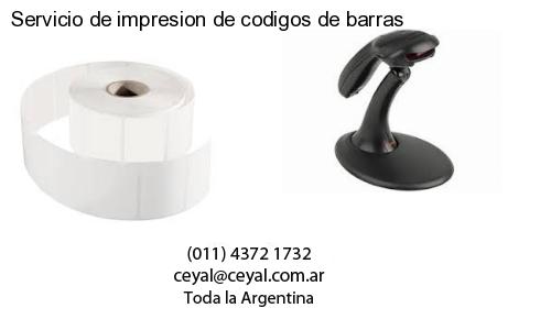 Servicio de impresion de codigos de barras