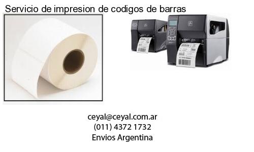 Servicio de impresion de codigos de barras