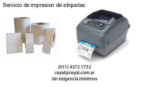 Servicio de impresion de etiquetas