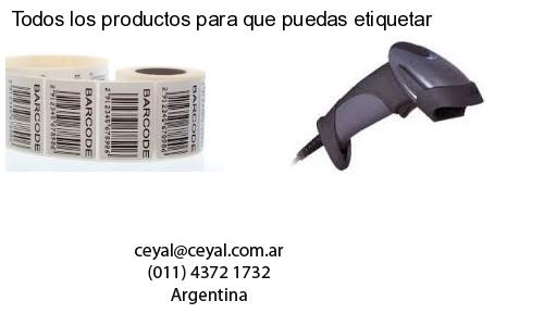 Todos los productos para que puedas etiquetar