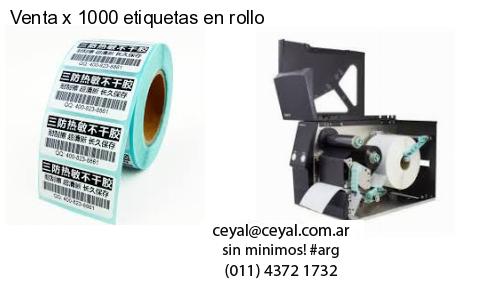 Venta x 1000 etiquetas en rollo
