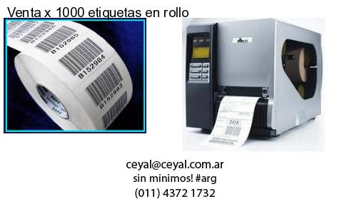 Venta x 1000 etiquetas en rollo