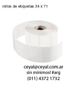 rollos de etiquetas 34 x 71