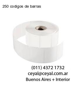 250 codigos de barras