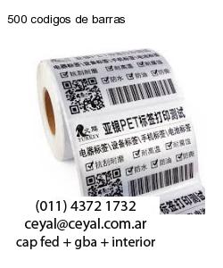 500 codigos de barras